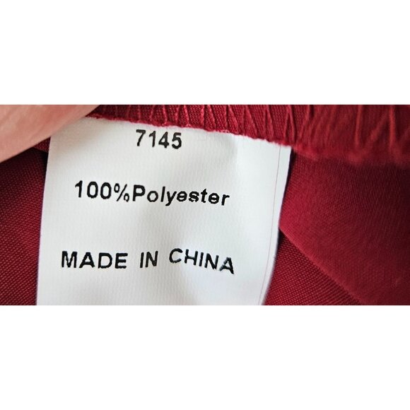 Pretty Garden Womens Med Elegant Burgundy Satin Midi Dress Tie Back Neck Formal - Picture 10 of 10